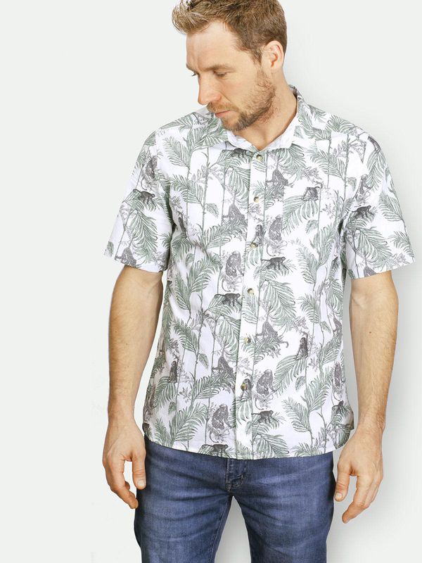 image of Marcel Organic Cotton Short Sleeve Shirt in White