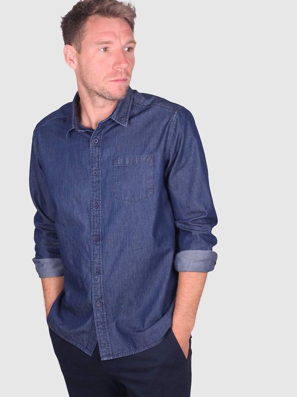 image of Dennison Organic Cotton Long Sleeve Shirt in Indigo