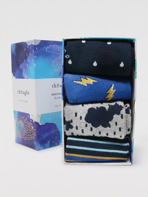 Zoro Stormy Spot 4 Sock Bamboo Organic Cotton Gift Box in Multi