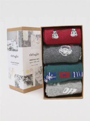 Talton Christmas Organic Cotton 4 Sock Gift Box