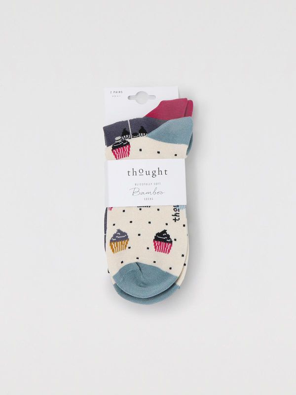 image of Delphie Bamboo Organic Cotton 2 Pair Gift Socks in Multi