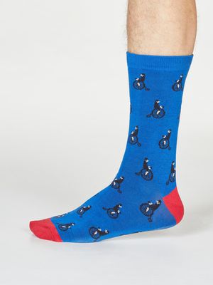 Ashton Bicycle Bamboo Organic Cotton Socks in Bright Blue
