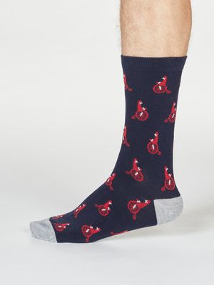 Ashton Bicycle Bamboo Organic Cotton Socks in Dark Navy