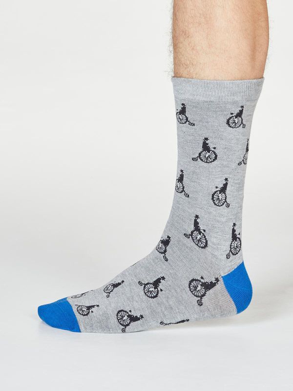image of Ashton Bicycle Bamboo Organic Cotton Socks in Grey Marle
