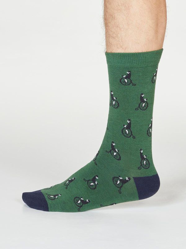 image of Ashton Bicycle Bamboo Organic Cotton Socks in Olive Green
