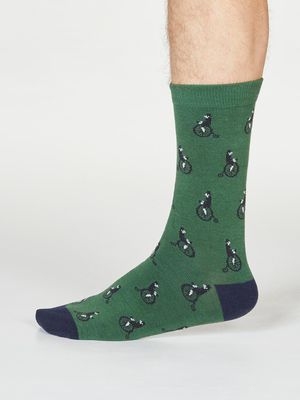 Ashton Bicycle Bamboo Organic Cotton Socks in Olive Green