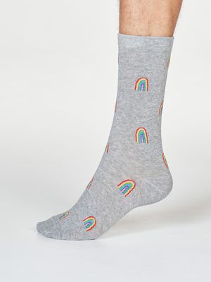 Rainbow Organic Cotton Mens Socks in Rainbow Grey Marle