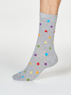 Rainbow Organic Cotton Mens Socks in Spot Grey Marle
