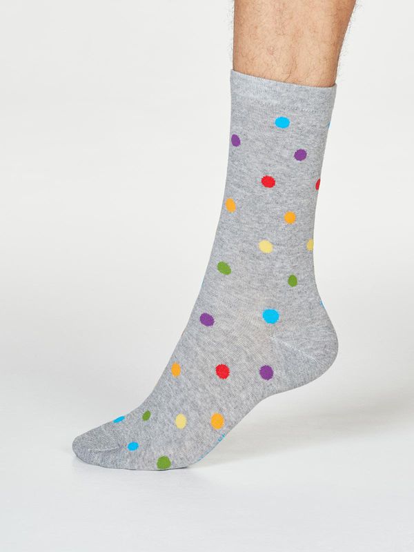 image of Rainbow Organic Cotton Mens Socks in Spot Grey Marle