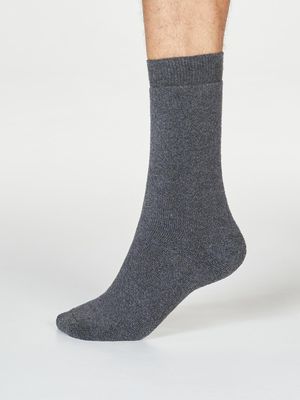 Organic Cotton Terry Walker Socks in Dark Grey Marle