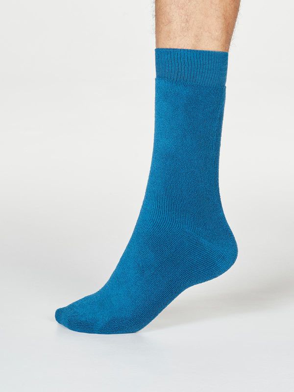 image of Organic Cotton Terry Walker Socks in Ink Blue