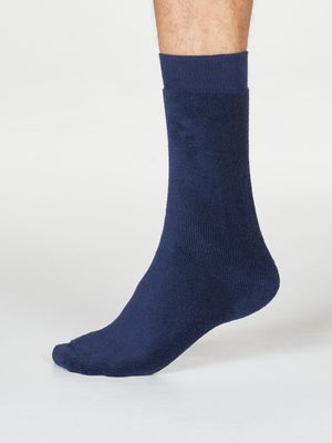 Organic Cotton Terry Walker Socks in Navy