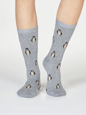 Dona Bamboo Organic Cotton Penguin Socks in Grey Marle