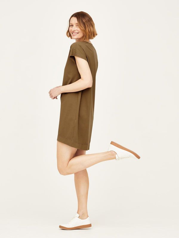 image of Cocoon Organic Cotton Short T Shirt Dress in Desert Brown