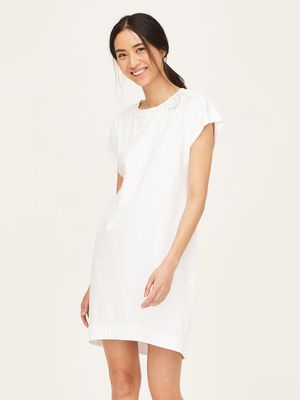 Cocoon Organic Cotton Short T Shirt Dress in White