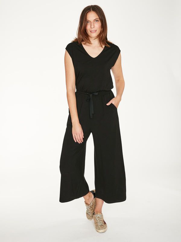 image of Colonel Bamboo V-Neck Dashka Jumpsuit in Black