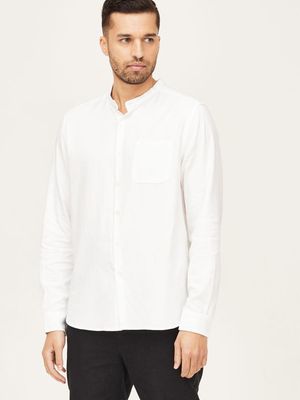 Duino Organic Cotton Long Sleeved Grandpa Shirt in White