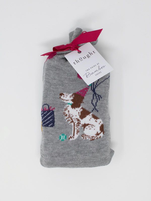 image of Eve Bamboo Party Dog Socks 2 Pack