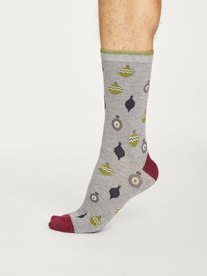 Bauble Spot Bamboo Socks in Grey Marle