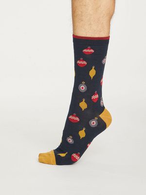 Bauble Spot Bamboo Socks in Midnight Navy