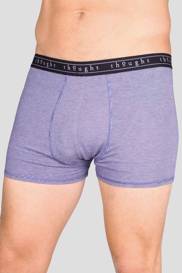 image of Michael Striped Bamboo Organic Cotton Blend Jersey Boxers in Azure Blue