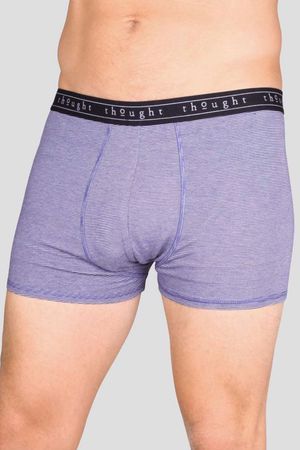 Michael Striped Bamboo Organic Cotton Blend Jersey Boxers in Azure Blue