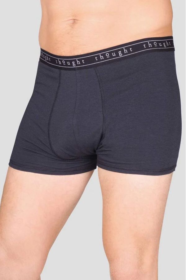 image of Michael Striped Bamboo Organic Cotton Blend Jersey Boxers in Navy