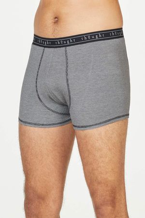 Michael Stripe Bamboo Jersey Boxer in Grey Marle
