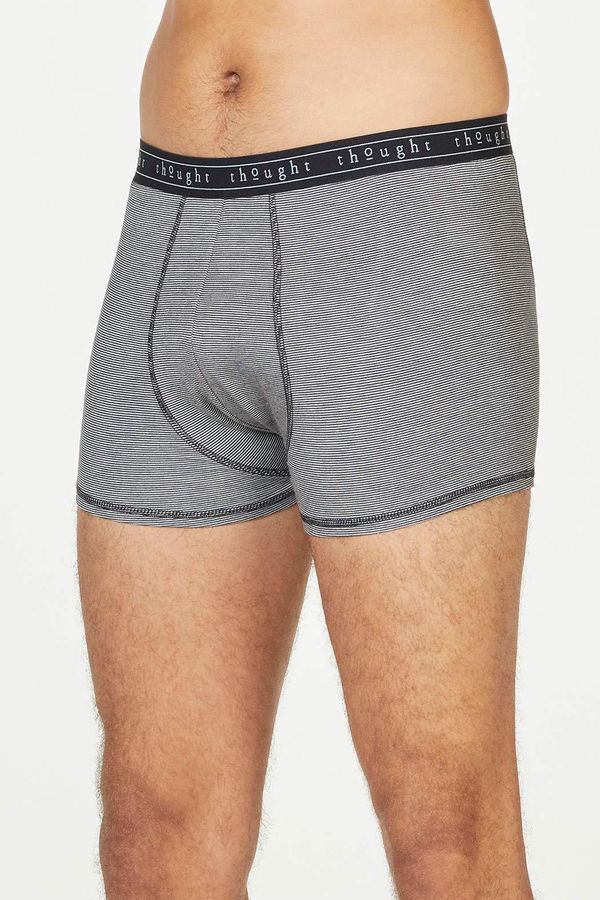 image of Michael Stripe Bamboo Jersey Boxer in Grey Marle