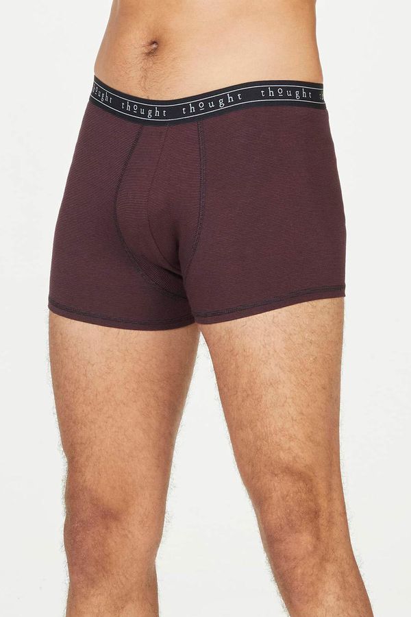 image of Michael Stripe Bamboo Jersey Boxer in Merlot Red