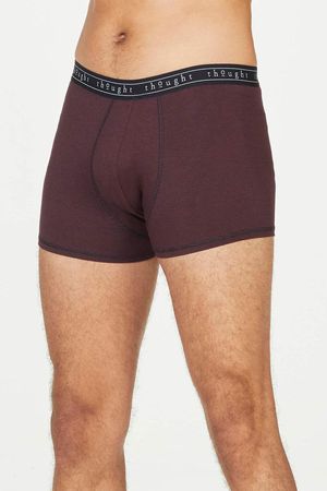 Michael Stripe Bamboo Jersey Boxer in Merlot Red