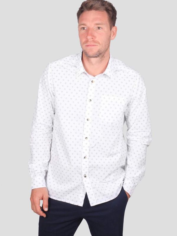 image of Varanasi Organic Cotton Floral Print Shirt in White