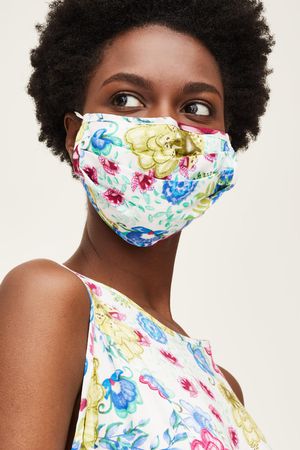 Organic Cotton Reusable Face Mask in Tabitha White