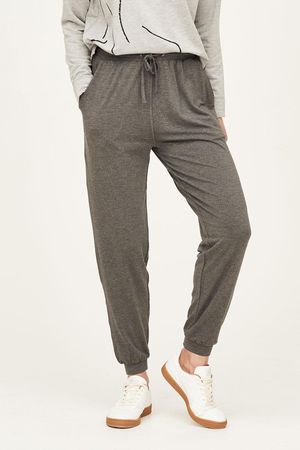 Emerson Tie Waist Bamboo Jersey Joggers in Dark Grey Marle