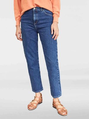 Essential Organic Cotton Straight Jeans in Mid Blue Wash