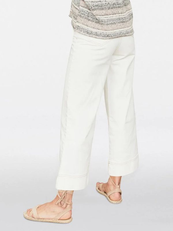 image of Essential Organic Cotton Denim High Rise Culotte in Ecru White