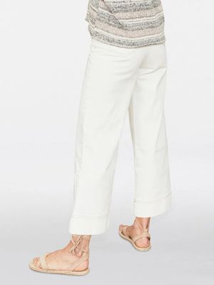 Essential Organic Cotton Denim High Rise Culotte in Ecru White