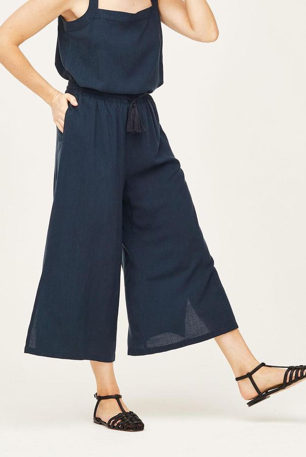 image of Dana Tencel Wide Leg Culottes in Navy