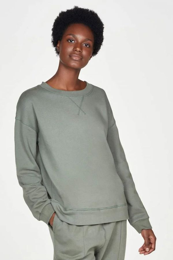 image of Zaahra Fairtrade Organic Cotton Sweatshirt in Sage Green
