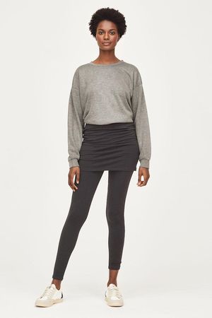 The Bamboo Skirt Cover Leggings in Pewter Grey