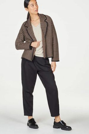 Kittie Tencel Wool Pleated Trouser in Black