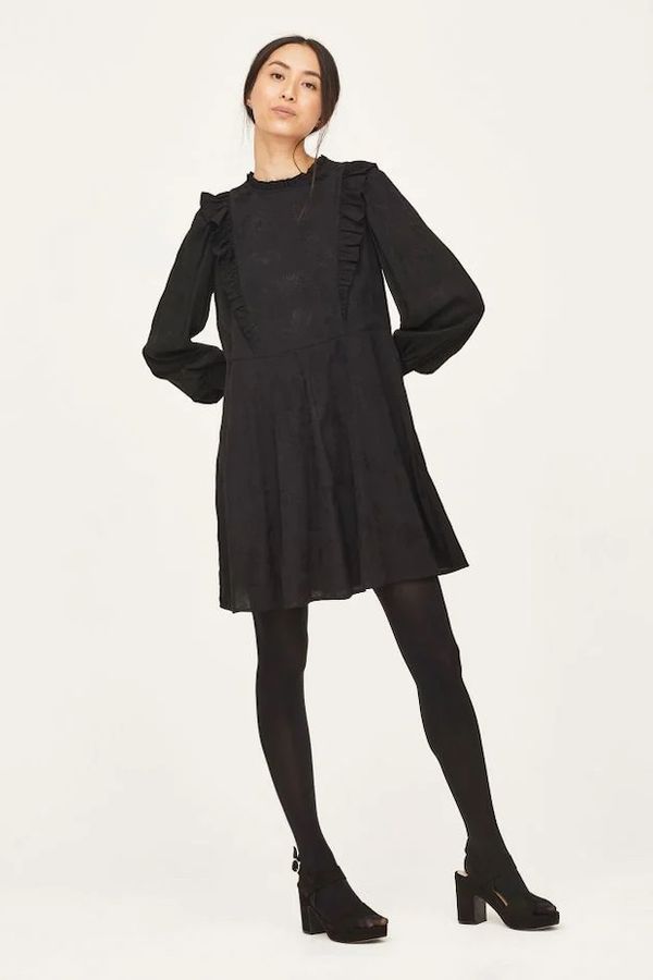 image of Edwina Ecovero Jacquard Dress in Black