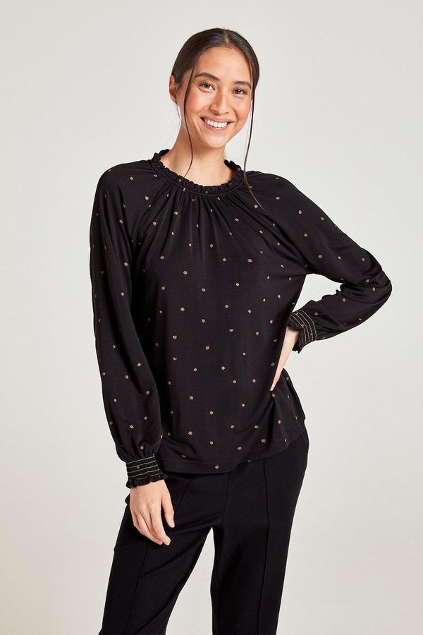 image of Mahina Modal Jersey Blouse in Black