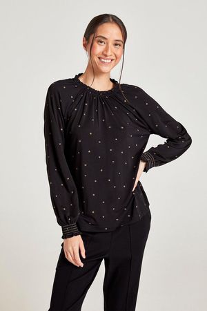 Mahina Modal Jersey Blouse in Black