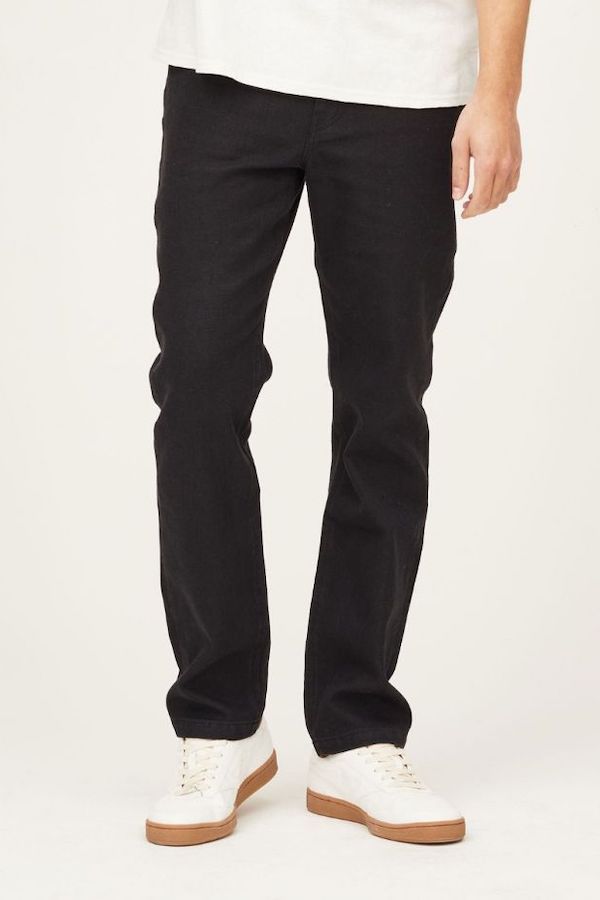 image of Giles Hemp Organic Cotton Canvas Trousers in Black