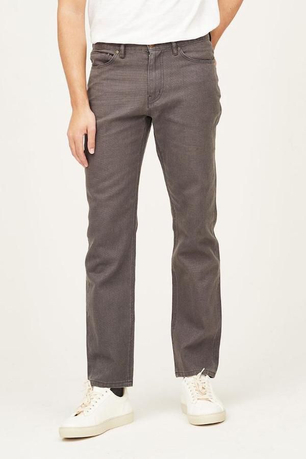 image of Giles Hemp Organic Cotton Canvas Trousers in Walnut Grey