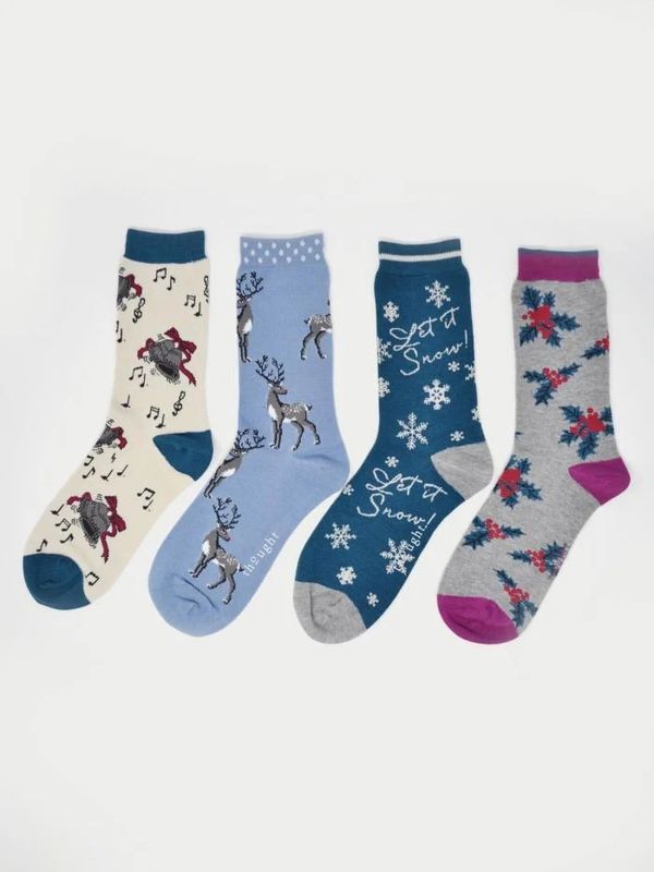 image of Carole Bamboo Christmas 4 Pack Sock Gift Box
