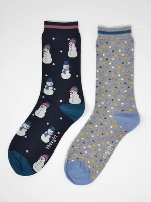 Margaret Bamboo Christmas 2 Pack Sock Gift Box