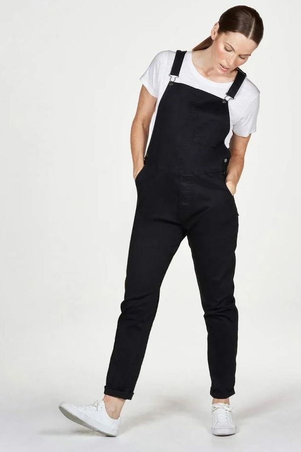 image of Ottoline Organic Cotton Denim Dungarees in Black