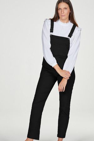 Poppie Organic Cotton Corduroy Dungarees in Black